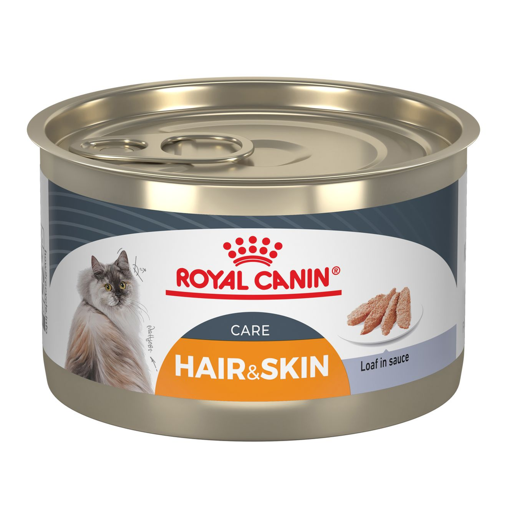 Royal Canin Feline Hair and Skin Care Loaf in Sauce wet cat food 24 x 145g cans