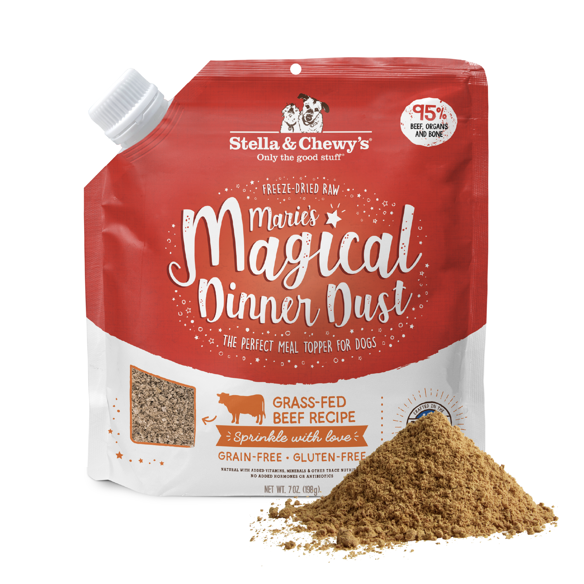 Stella & Chewy's Marie's Magical Dinner Dust Grass-Fed Beef for Dogs 7 oz bag