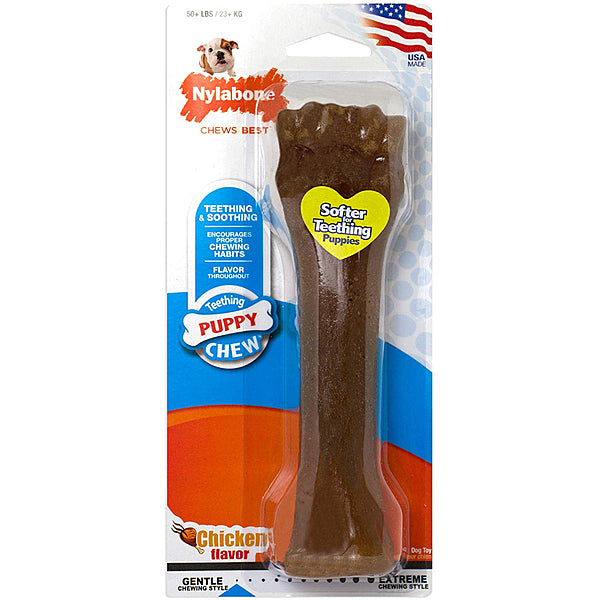 Nylabone Puppy Teething Chew Bone – Chicken Flavour, X-Large/Souper