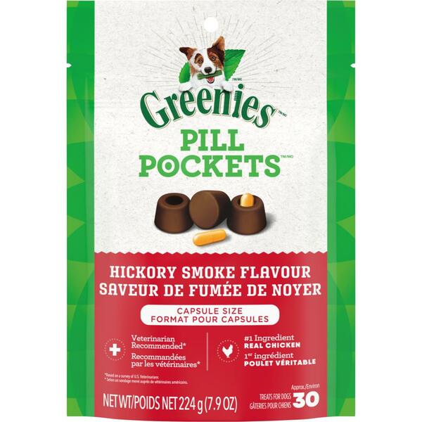 Greenies Pill Pockets Hickory Smoke Capsule Dog Treats 30 Count 7.9 oz