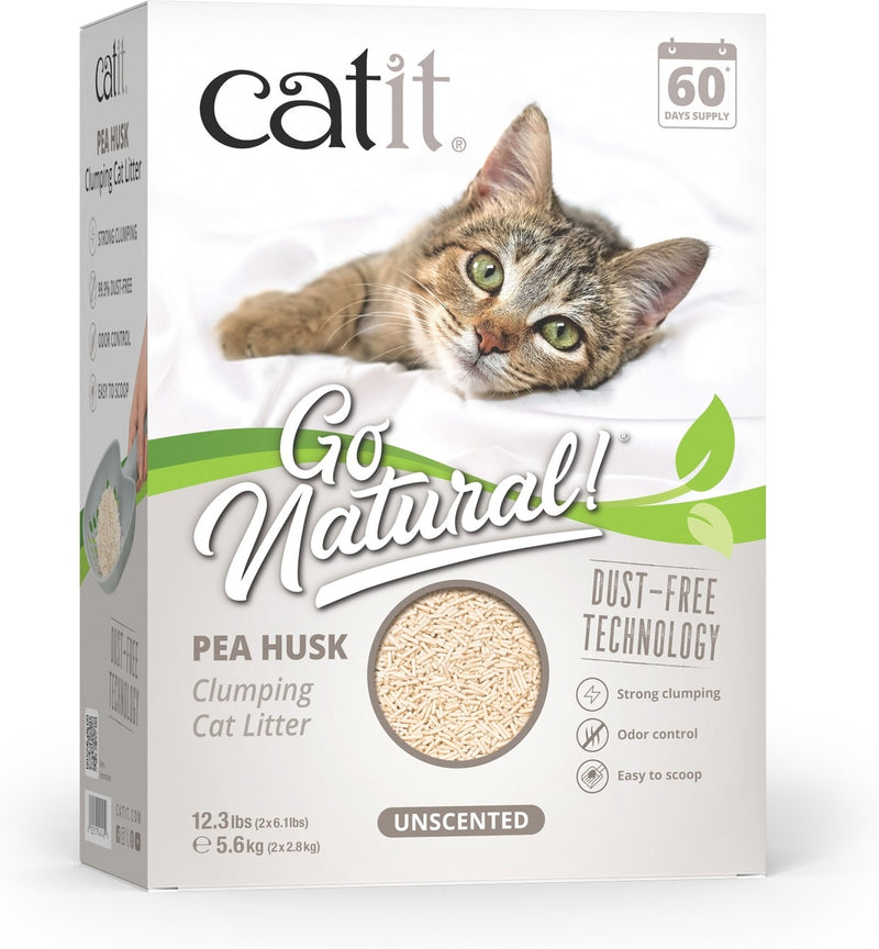 Catit Go Natural! Pea Husk Unscented Cat Litter 5.6 kg box
