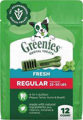 Greenies Fresh Spearmint Dental Dog Treats Petite size 20 count 12 oz bag