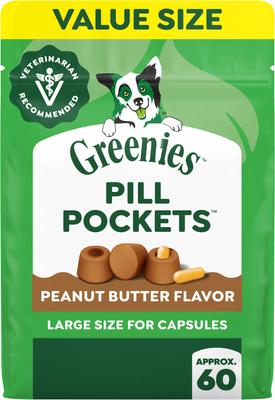 Greenies Pill Pockets Peanut Butter Capsule Dog Treats 30 count 7.9 oz bag