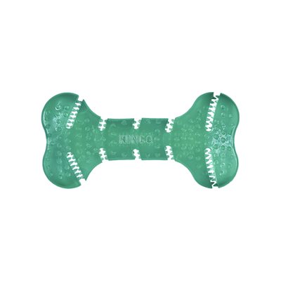 KONG Squeezz Dental Bone medium flexible rubber chew toy for dogs