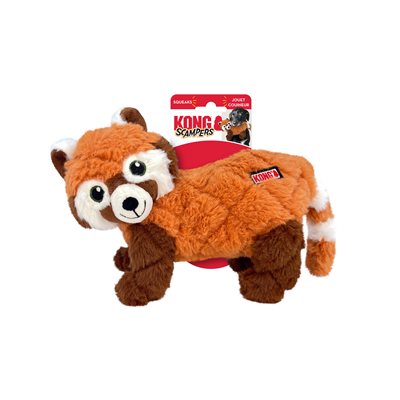 KONG Scampers Plush Red Panda medium squeaky dog toy