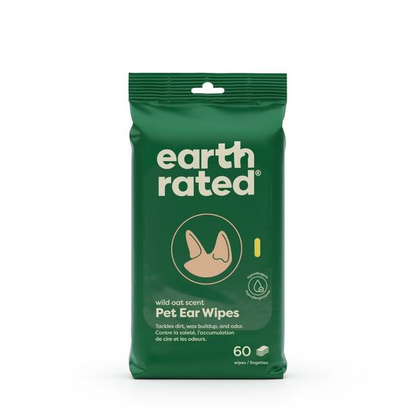 Earth Rated Dog Ear Wipes 5×5 in, 60 Pack