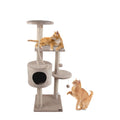 CloeCluzo Norway three-level brown cat tree with sisal posts and house 16x16x45 in