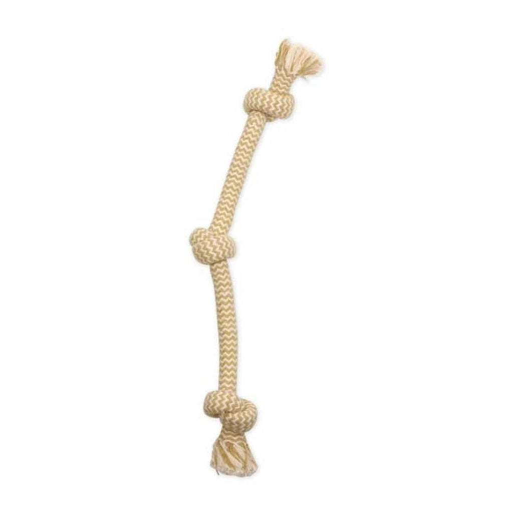 Mammoth Flossy Chews Extra Peanut Butter 3 Knot Tug rope toy large 25 inch