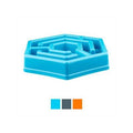Aikiou Hexa slow feeder dog bowl in blue, hexagonal multi-compartment design