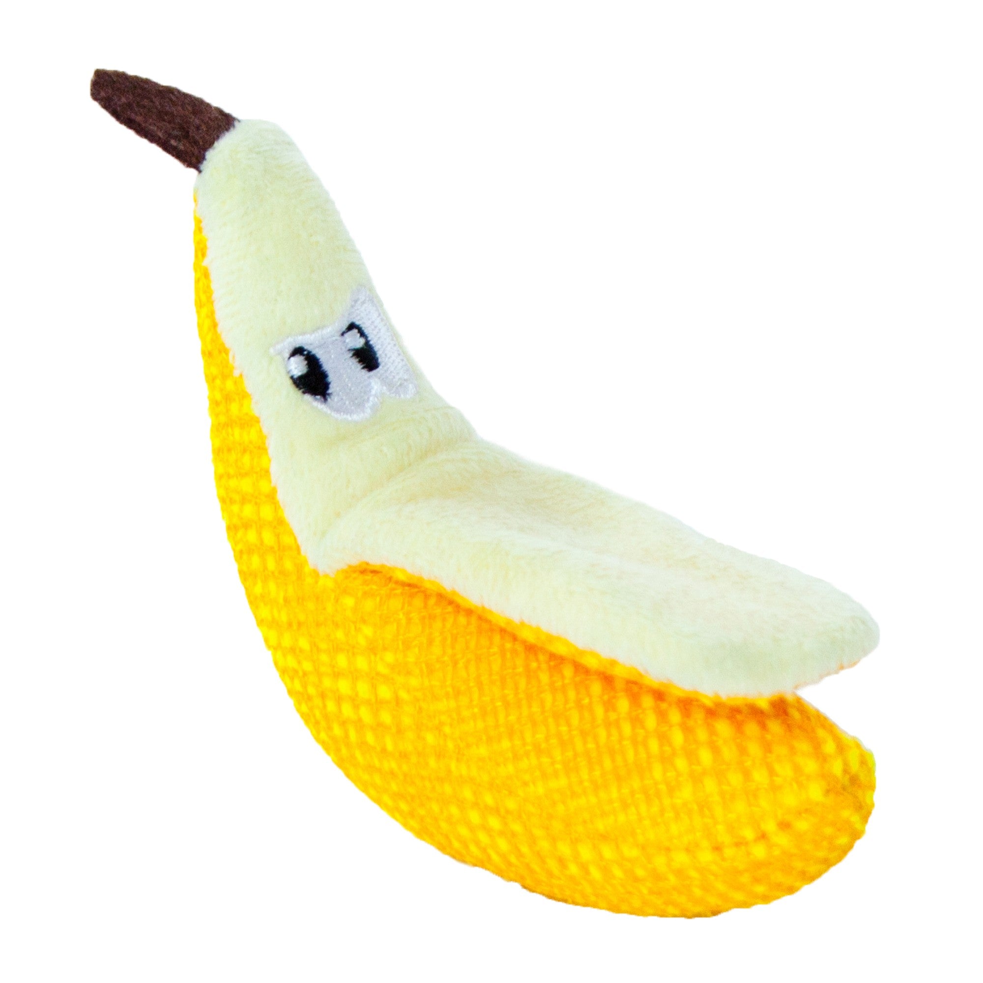 Petstages Dental Banana Crinkle and Catnip soft mesh cat chew toy