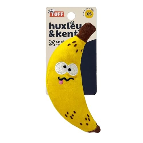 Huxley and Kent Tiny Tuff Bruiser Banana plush squeaker dog toy