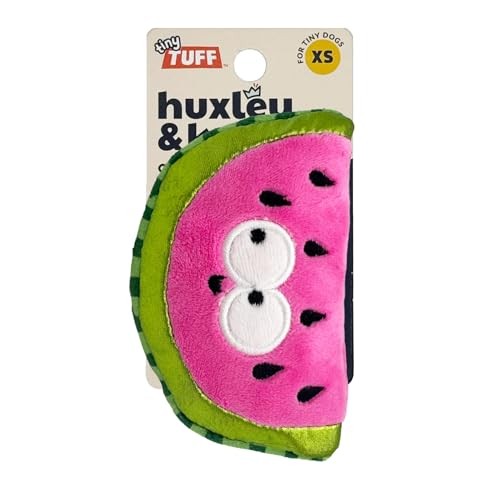 Huxley and Kent Tiny Tuff Walter Melon watermelon plush squeaker dog toy