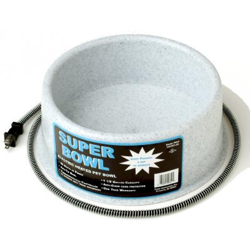 Farm Innovators Heated Pet Bowl 1.5 gallon 60W grey thermostatically controlled