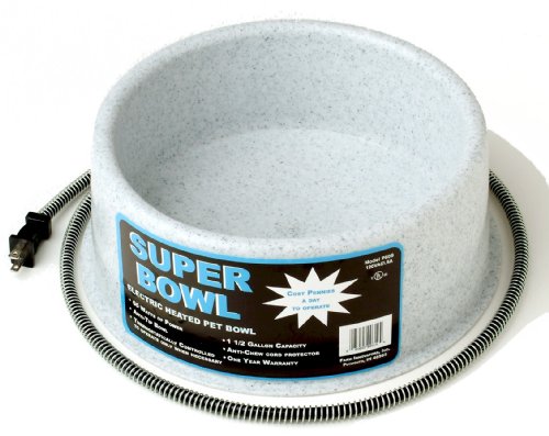 Farm Innovators Heated Pet Bowl 1.5 gallon 60W grey thermostatically controlled