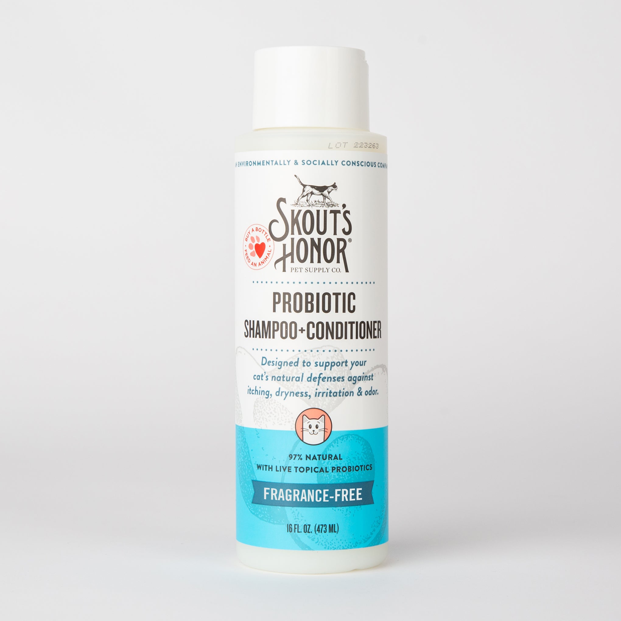 Skout's Honor Probiotic Shampoo and Conditioner for Cats Unscented 16 oz bottle