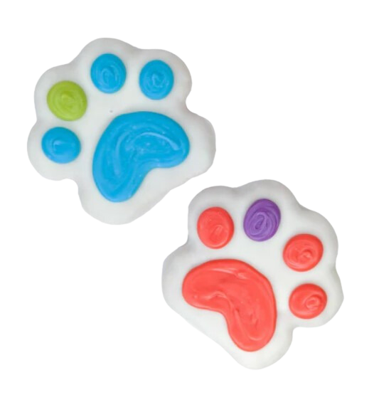 Bosco and Roxy's decorated paw dog cookies medium 18 per box