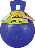Jolly Pets Tug-N-Toss Ball with handle blue 6 inch dog toy
