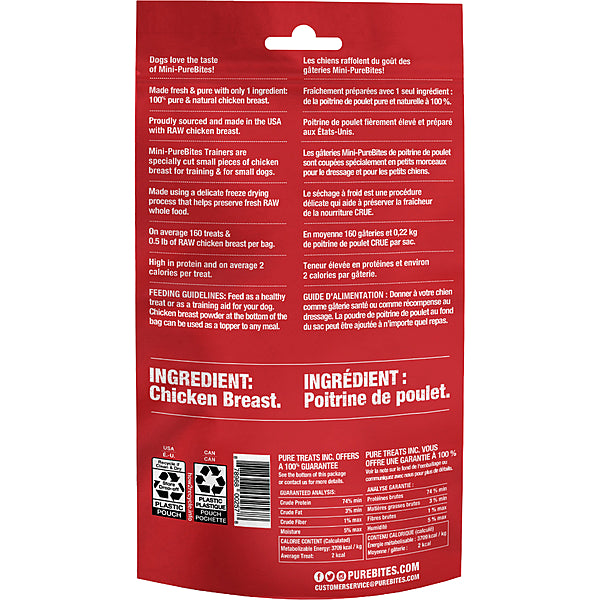 PureBites Trainers Freeze-Dried Chicken Breast Mini Dog Treats 60g