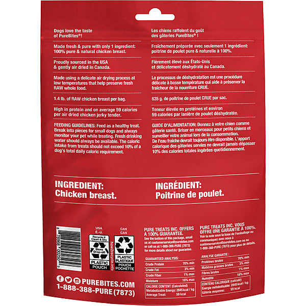 PureBites Chicken Jerky Dog Treats 156g