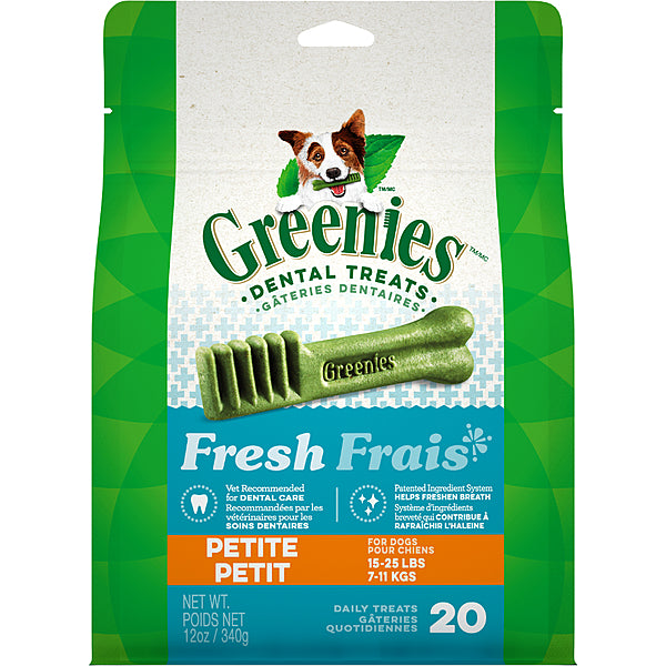 Greenies Fresh Dental Dog Treats Petite 20 Count 12 oz