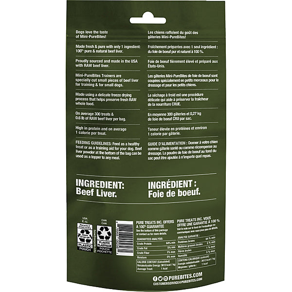 PureBites Trainers Freeze-Dried Beef Liver Mini Dog Treats 85g