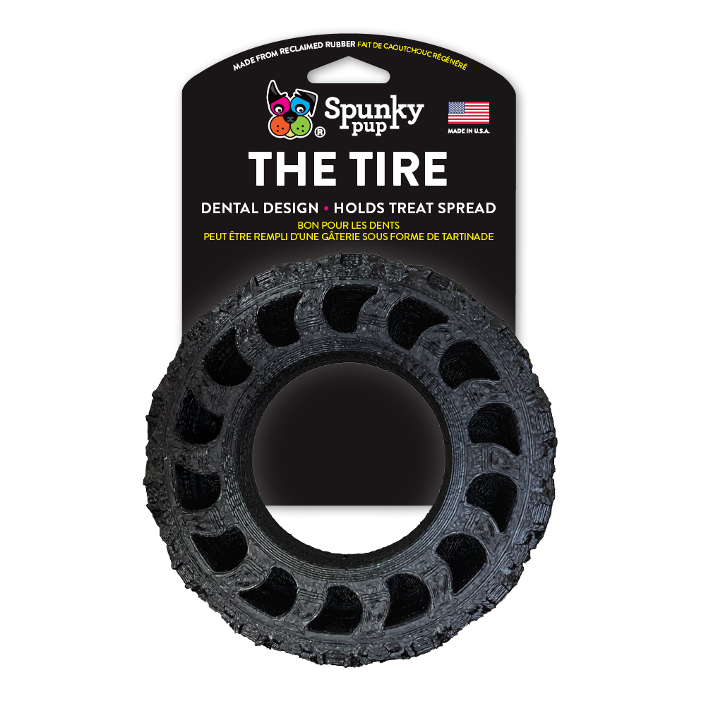 Spunky Pup Tire reclaimed rubber chew toy large