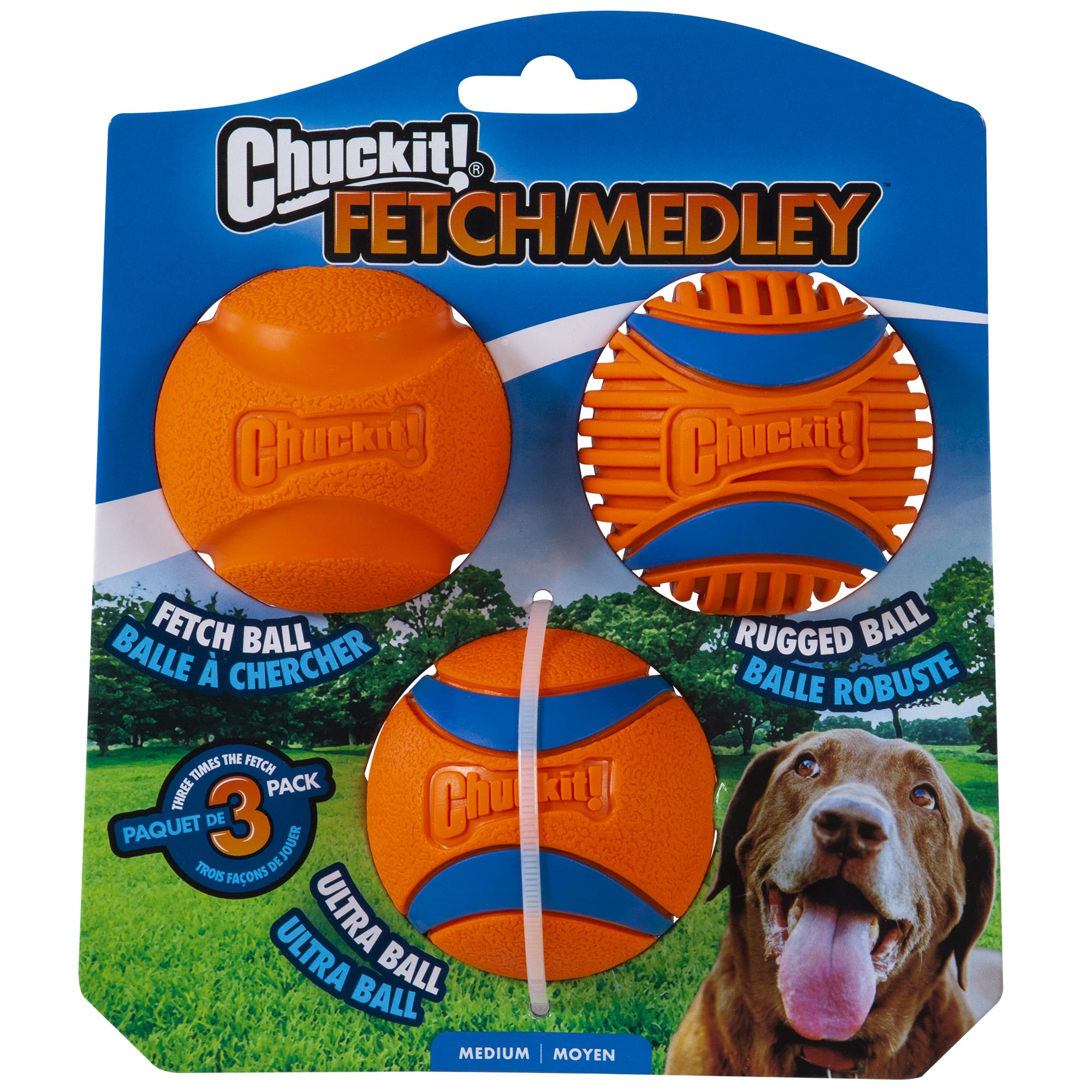 Chuckit! Fetch Medley 3-pack assorted dog fetch balls
