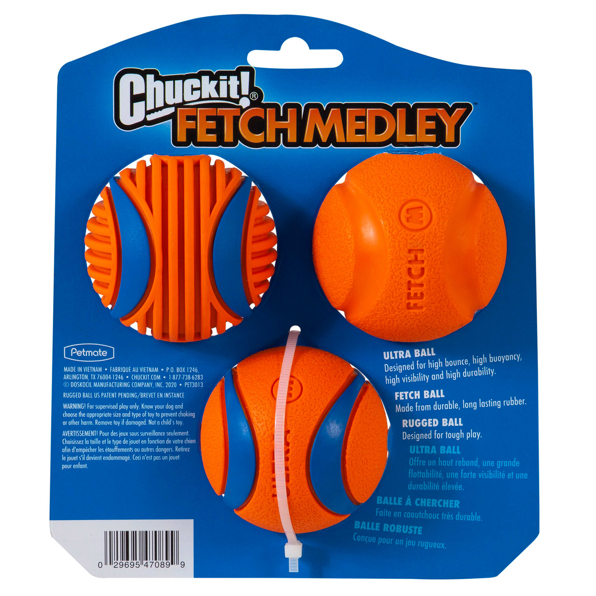 Chuckit! Fetch Medley 3-pack assorted dog fetch balls