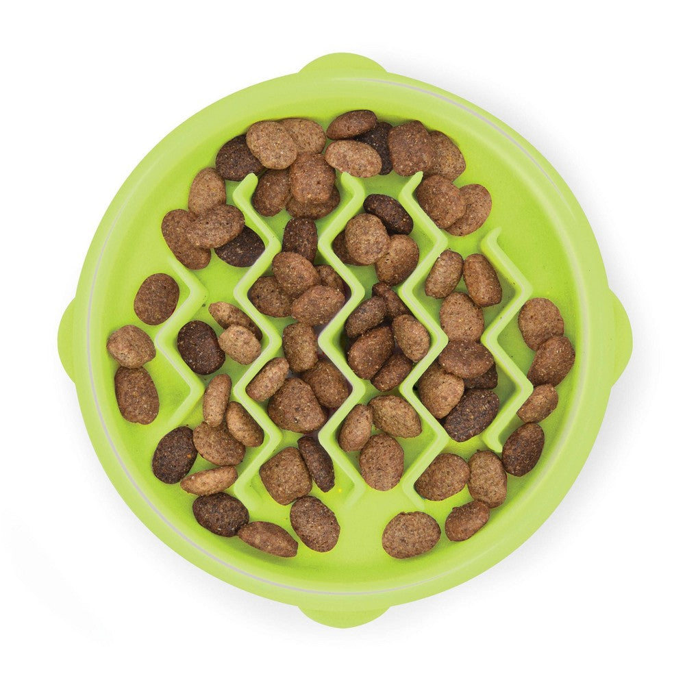 Petstages Kitty Slow Feeder cat bowl green maze ridge design