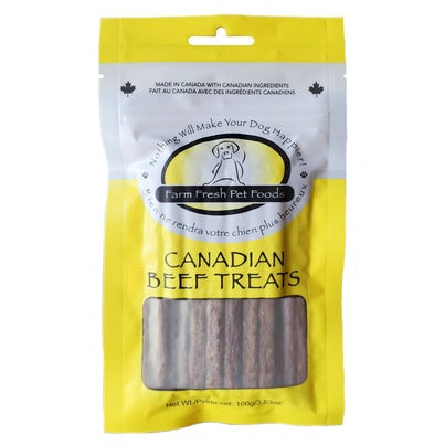 Tilted Barn Pet Co. Beef Treats for dogs and cats pepperoni-style