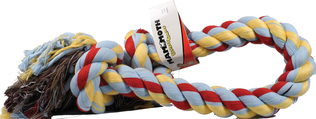 Mammoth Flossy Chews Cotton-Blend 2 Knot Rope Tug dog toy 48 inch