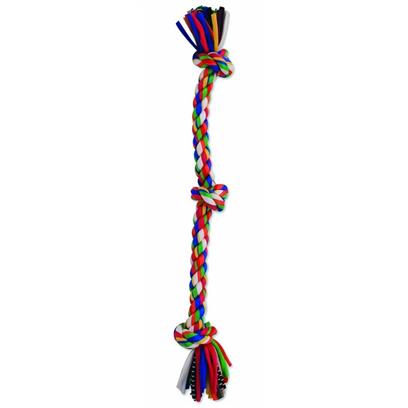 Mammoth Flossy Chew Cloth 3 Knot Tug medium 20 inch braided rope dog toy