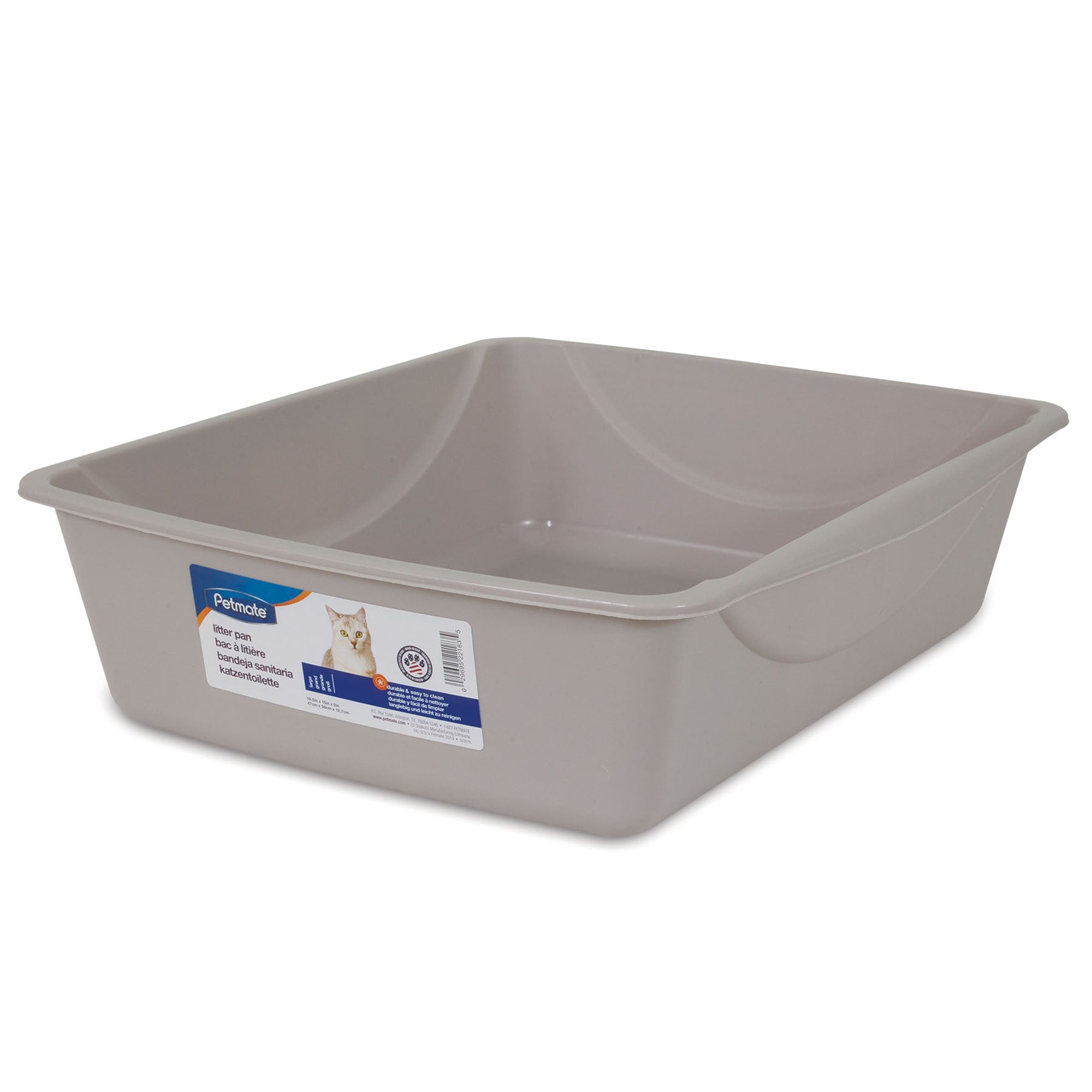 Petmate Basic Large Open Litter Pan in assorted Blue Mesa and Mouse Grey colours