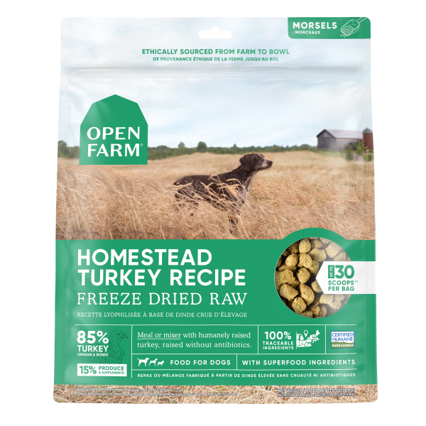 Open Farm - Dog Freeze Dried Raw Homestead Turkey Mrsls 13.5oz