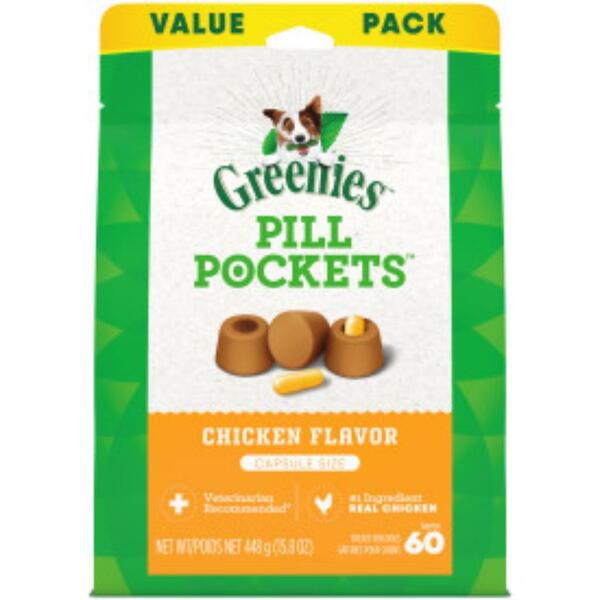 Greenies Pill Pockets Chicken Capsule Dog Treats 60 Count 15.8 oz