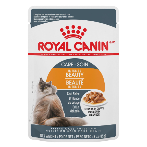 Royal Canin Feline Care Nutrition Intense Beauty Chunks in Gravy Pouches 12 x 85g