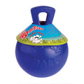 Jolly Pets Tug-N-Toss Ball with handle blue 8 inch dog toy