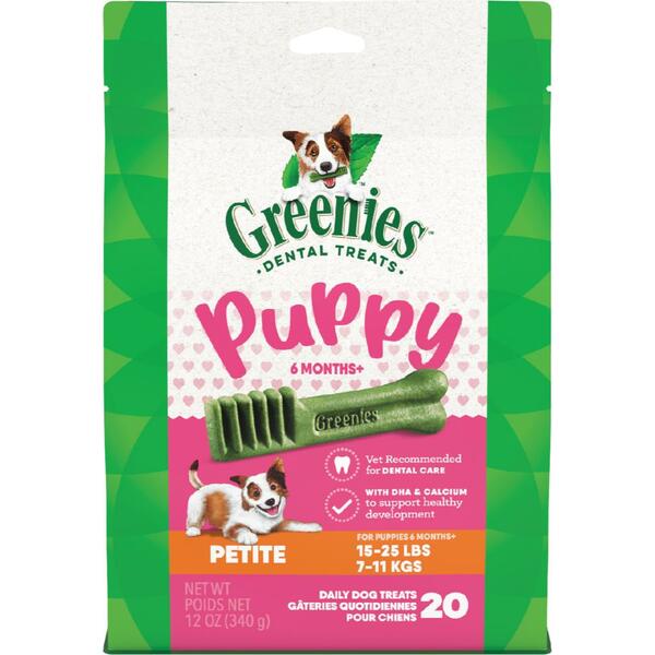 Greenies Natural Dental Treat Puppy – Petite 20 Count 12 oz