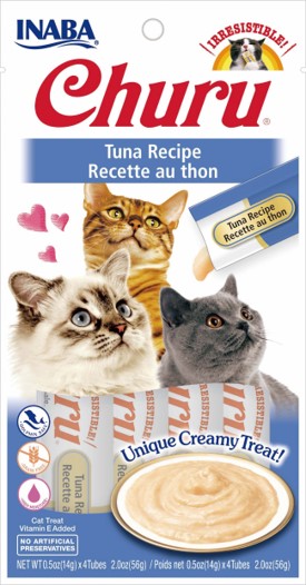 Inaba Churu Tuna lickable puree cat treats 4-pack carton 6x2oz