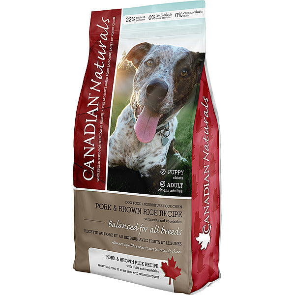 Canadian Naturals Pork & Brown Rice Dog Food, 30 lb