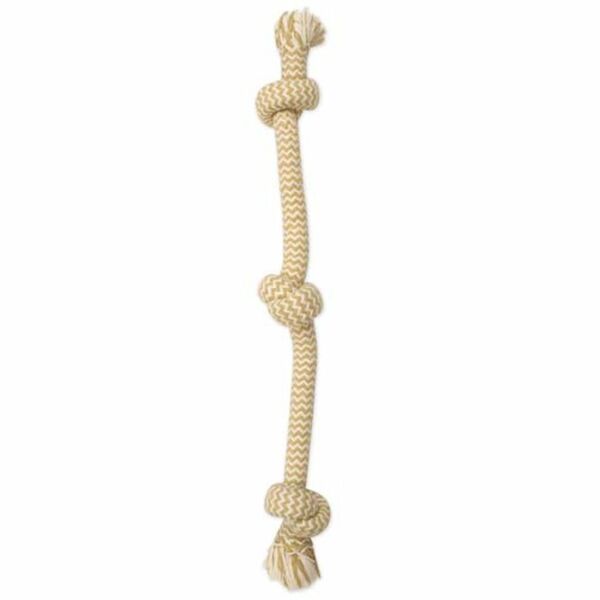 Mammoth Flossy Chews Extra Peanut Butter 3 Knot Tug - Large 25"