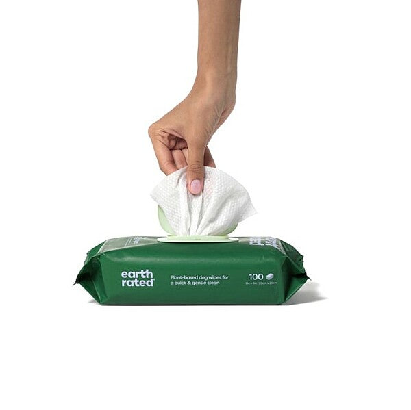 Earth Rated Compostable Dog Grooming Wipes Lavender 8×8 in, 100 Pack