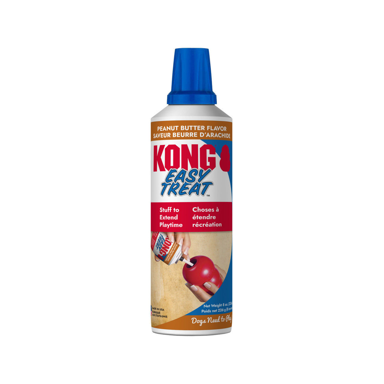 KONG Easy Treat Peanut Butter flavour squeeze tube 8 oz for dogs