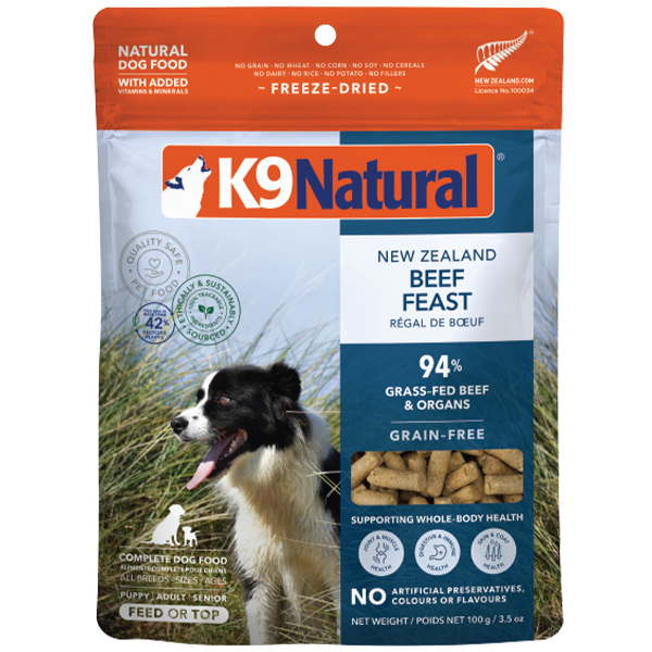 K9 Natural Freeze-Dried Beef Feast for Dogs 3.5 oz