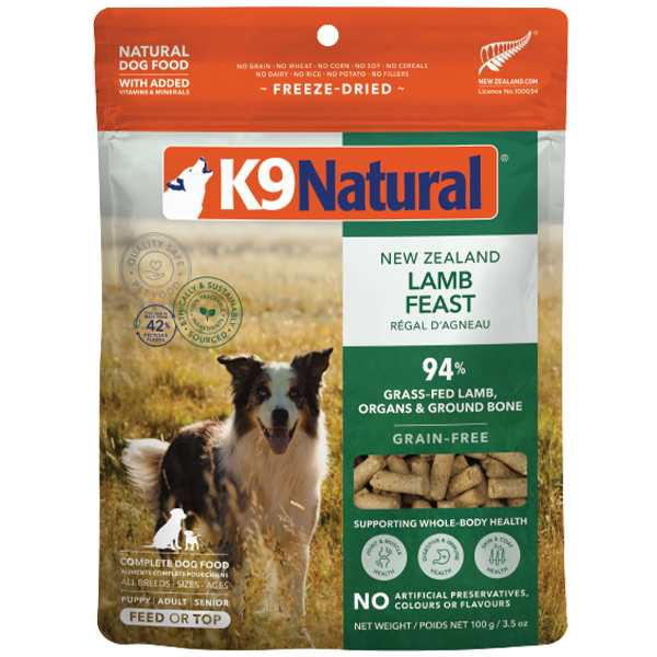 K9 Natural Freeze-Dried Lamb Feast for Dogs – 3.5 oz