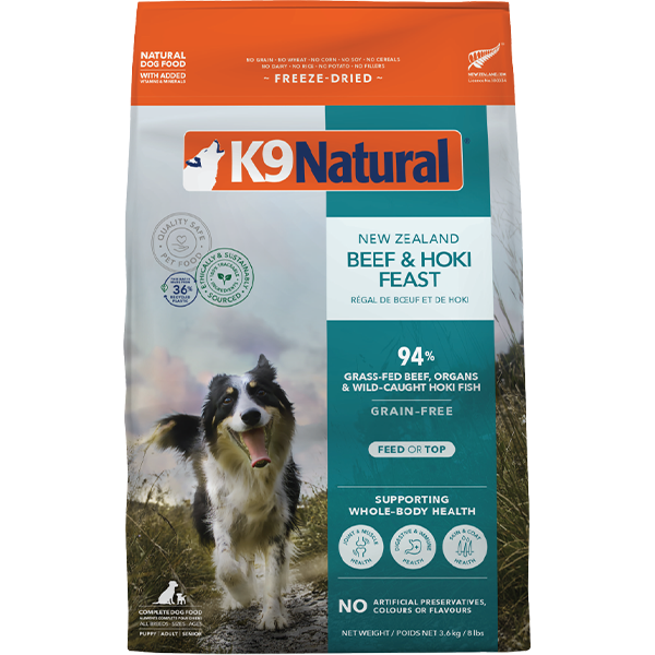 K9 Natural Freeze-Dried Beef & Hoki Feast for Dogs 8 lb