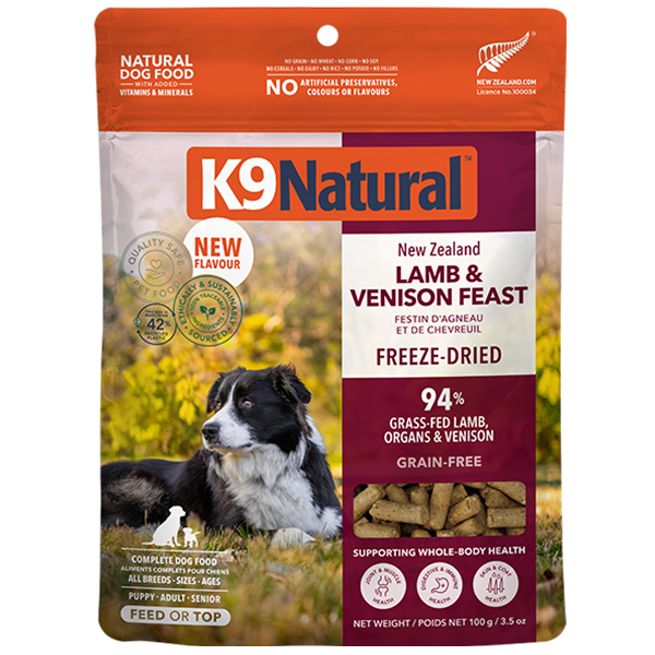 K9 Natural Freeze-Dried Lamb & Venison Feast for Dogs 3.5 oz