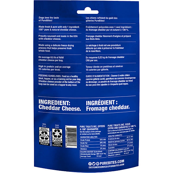 PureBites Freeze-Dried Cheddar Cheese Dog Treats 120g