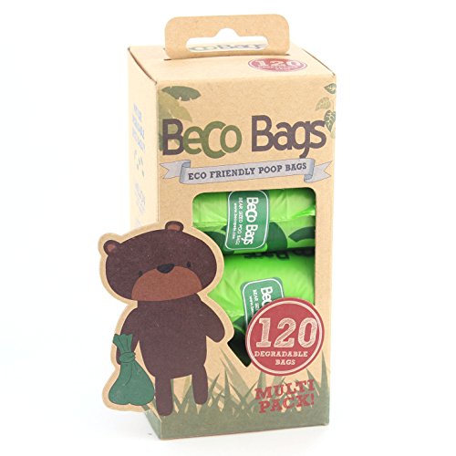 Beco Recycled Plastic Dog Poop Bags 120 count, 8 rolls of 15