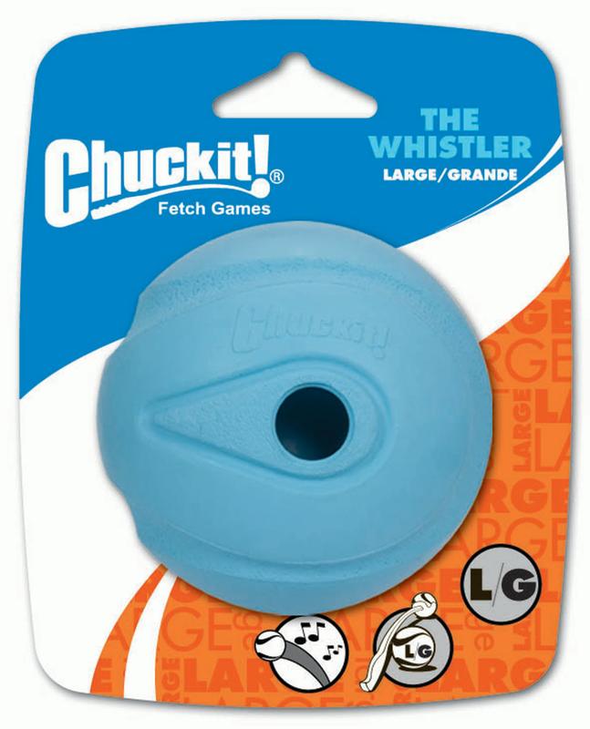 Chuckit! Fetch Whistler Ball blue large 3-inch rubber dog fetch ball